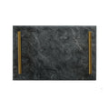 Black Marble Tray with Gold Handles
