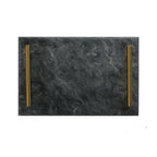 Black Marble Tray with Gold Handles