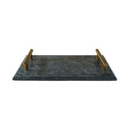 Black Marble Tray with Gold Handles