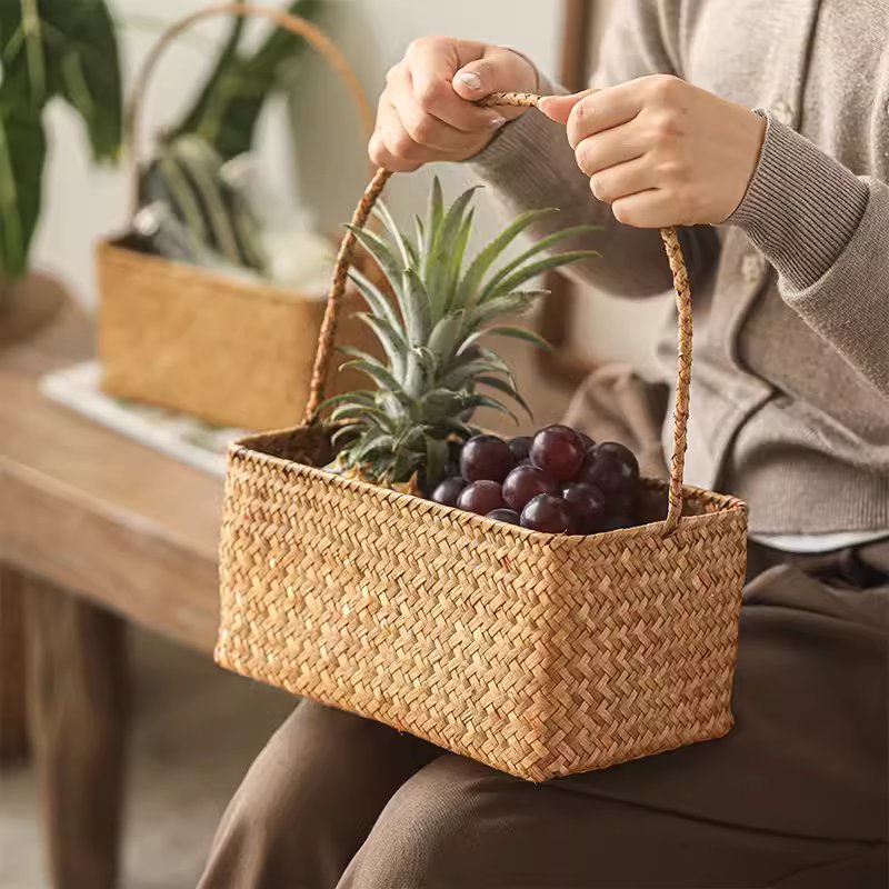 Rectangular Woven Basket Organizer
