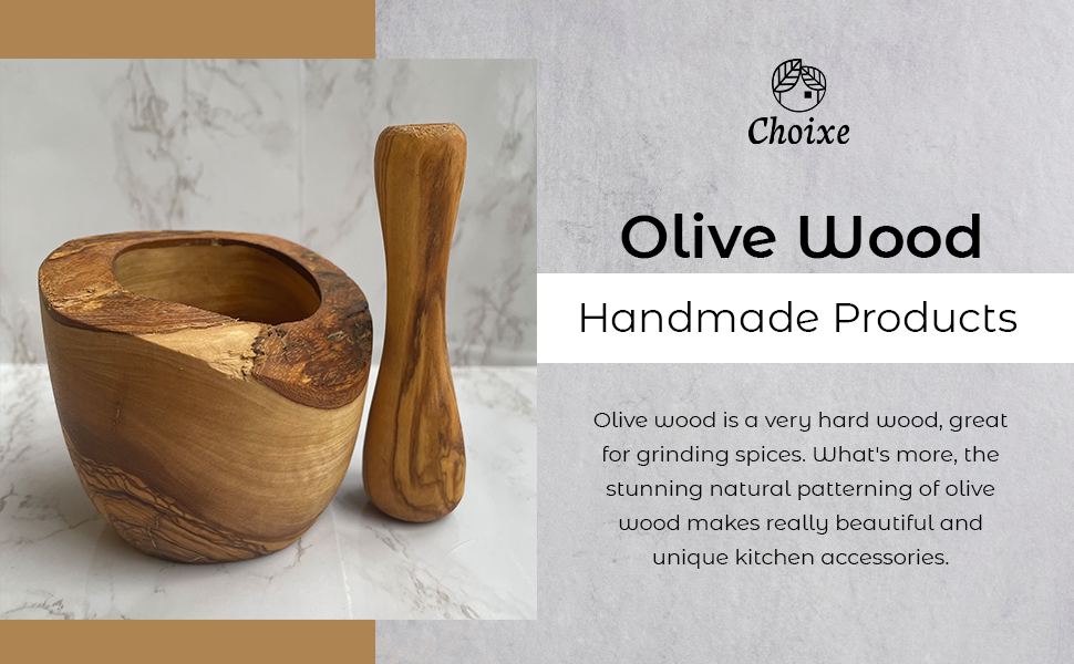 Olive Wood Mortar and Pestle