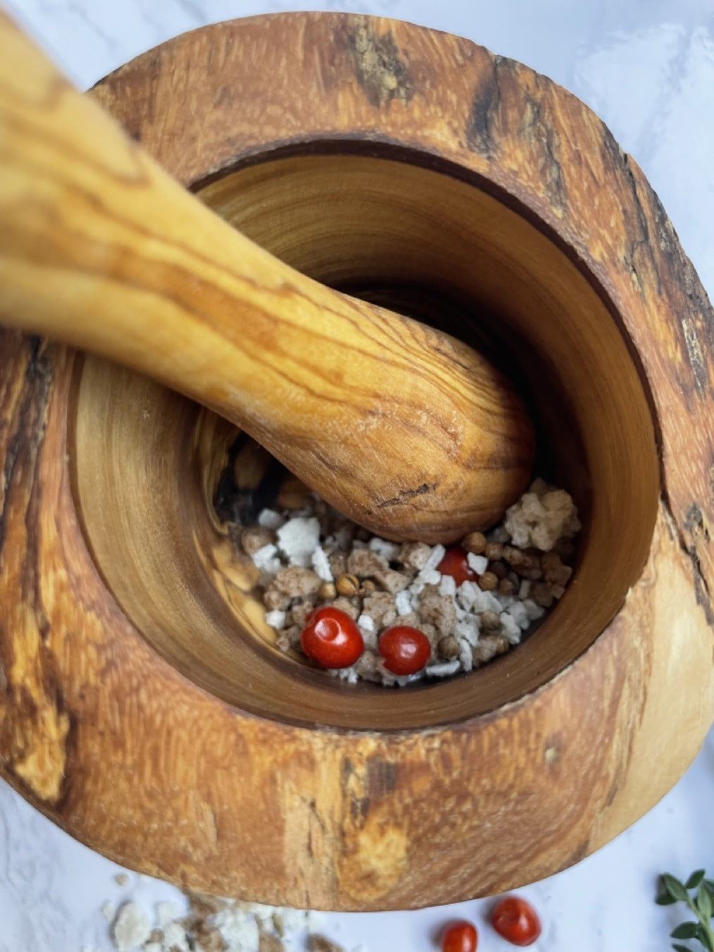 Olive Wood Mortar and Pestle