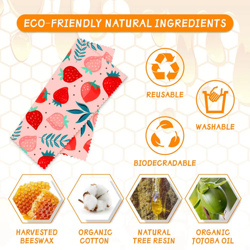Beeswax Food Wraps - 3pcs