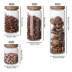 Glass Food Storage Jars w/ Wood Lids