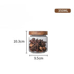 Glass Food Storage Jars w/ Wood Lids