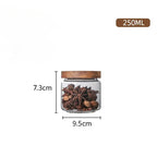 Glass Food Storage Jars w/ Wood Lids