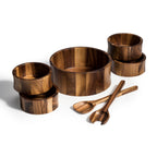 Salad Bowl with Servers and 4 Bowls