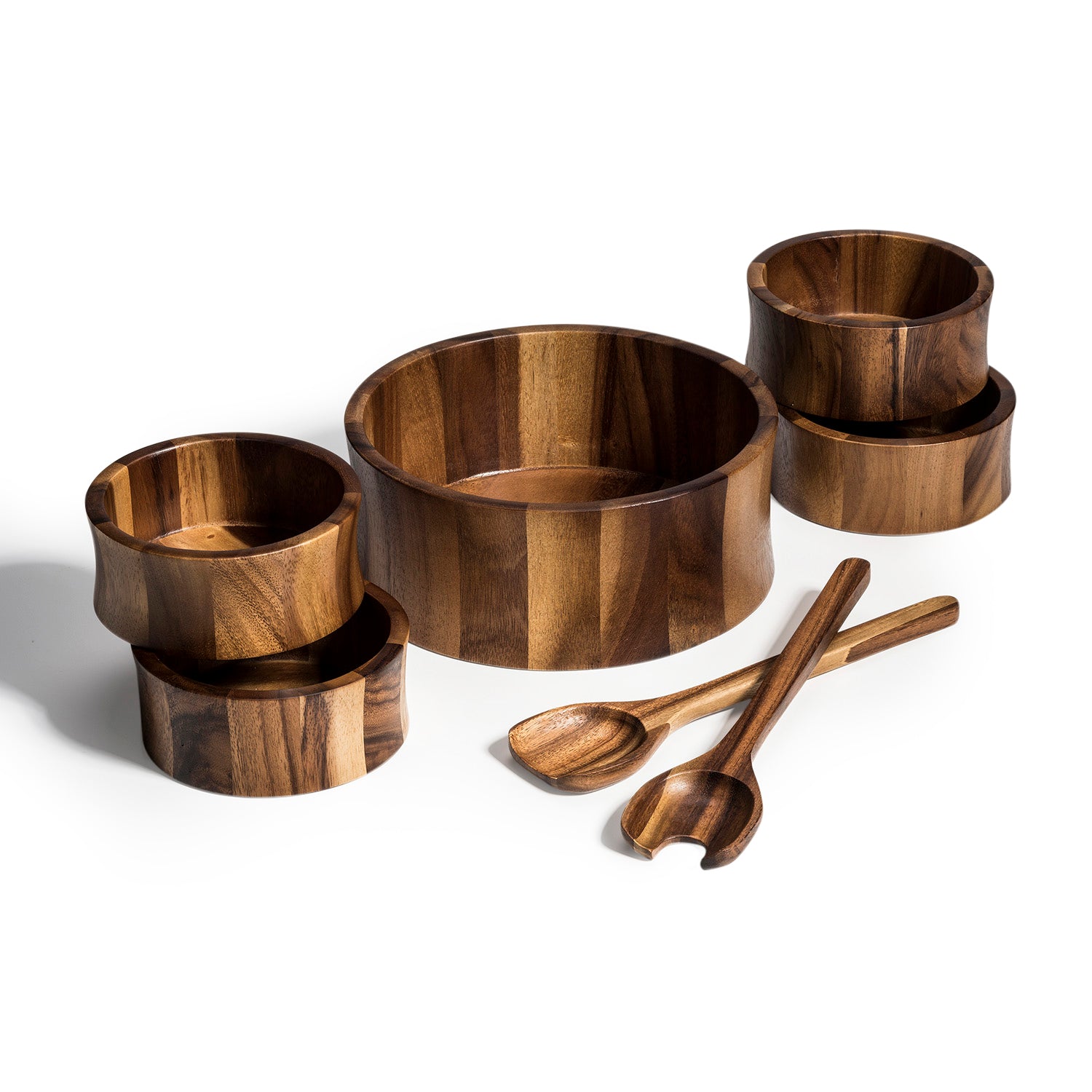 Salad Bowl with Servers and 4 Bowls
